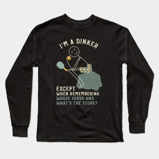 Mens Funny Pickleball Dinker Thinker Long Sleeve T-Shirt